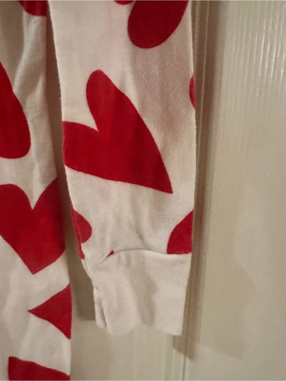 Old Navy White Pajama Set with Red Heart Print